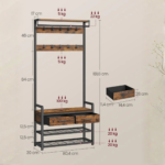 Kleiderständer mit Schuhschrank, Schubladen und Kleiderstange – ein 6-in-1-Möbelstück für den Flur - Image 3